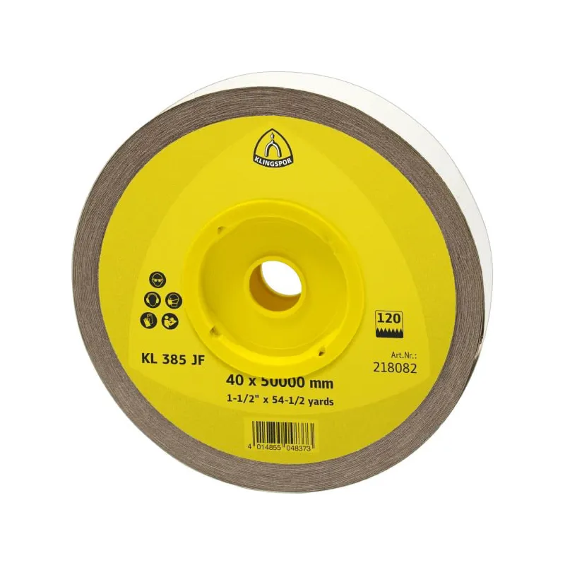 KLINGSPOR SCHUURROL, LINNEN KL 385 JF 25X50000 K 120