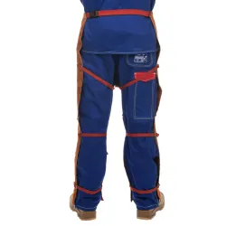 WELDAS LAVA BROWN SPLITLEDEREN BROEK OPEN ACHTERZIJDE