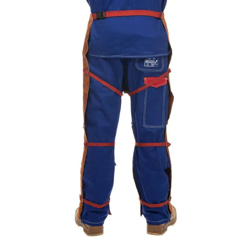 WELDAS LAVA BROWN SPLITLEDEREN BROEK OPEN ACHTERZIJDE